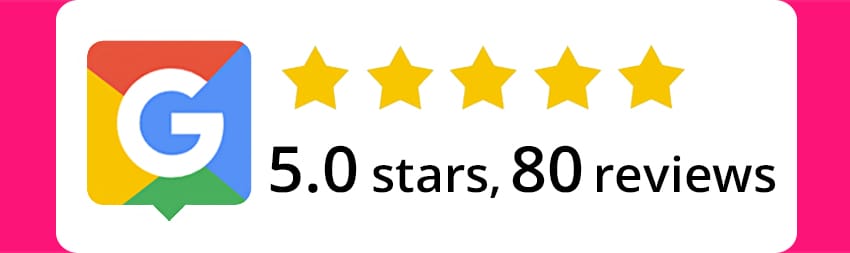 Badge Recensioni Google 80 recensioni 5 stelle